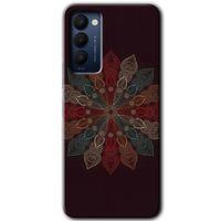 Tecno Camon 18T HD Baskılı Kılıf + 9D Tam Ekran Koruyucu - Mandala Flower Wal