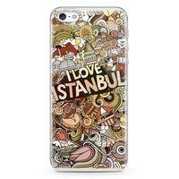 Apple iPhone 5 Kılıf İstanbul Doodle Arka Kapak Koruma Desenli Full Koruyucu