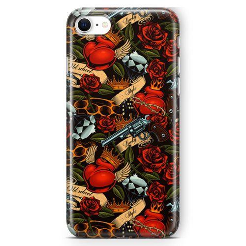 Apple iPhone SE 2020 Kılıf Geçici Dövme Arka Kapak Koruma Desenli Full Koruyucu