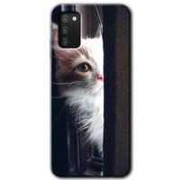Samsung Galaxy A02s Kılıf Baskılı Kapak - Kedi Bakışı +Tam Ekran Koruyucu