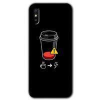 Xiaomi Redmi 9A HD Baskılı Kılıf + 9D Tam Ekran Koruyucu - Coffee Battery