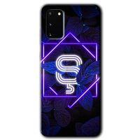 Samsung Galaxy S20 Kılıf HD Desen Baskılı Arka Kapak - Dark Neon Yaprak Ş Harfi