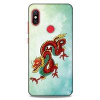 Xiaomi Mi A2 Lite Kılıf Dragons (25) Antişok Kapak Tatoo Sarı Kırmızı Ejderha