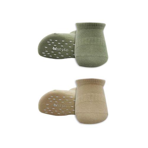 Bistyle Bistyle 2'Li Sneakers Kaymaz Colours Penye Çorap BS20104 Nil Bej