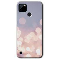 MRCİLETİSİM Realme C21 Kılıf Baskılı Kapak - Blur Lights + 5D Tam Kaplayan Cam
