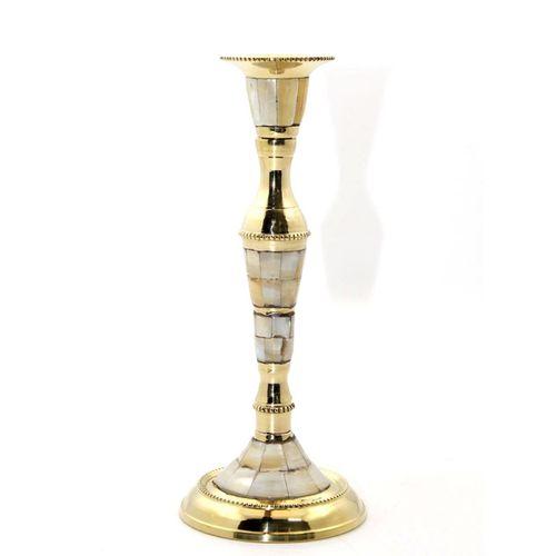 Tekli Pirinç Sedefli Şamdan