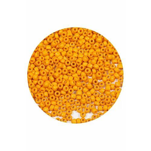 Turuncu Renk 4 mm Yaklaşık 220 adet/20 gram Cam Boncuk Oya Yazma Bileklik ve Kolye