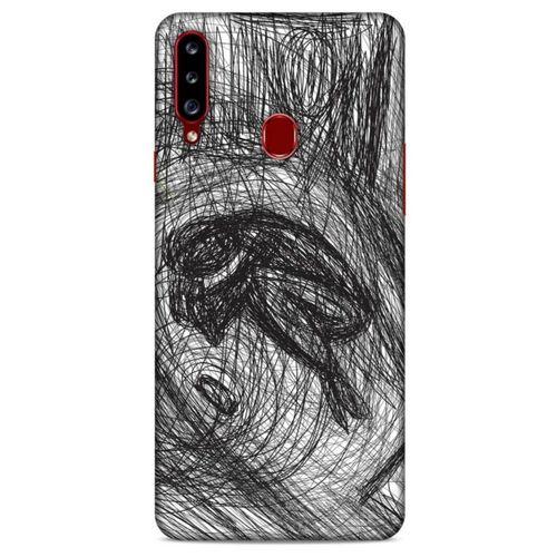 Samsung Galaxy A20s Kılıf Depresyon (37) Silicone Cover Sarı Lacivert