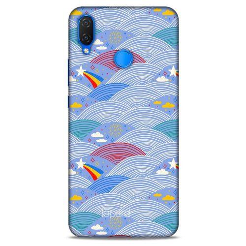 Huawei Psmart 2019 Kılıf Pastel Renkler (2) Kabı Mor Beyaz