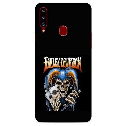 Samsung Galaxy A20s Uyumlu Kılıf Motorsiklet (25) Antişok Kapak Kurukafa