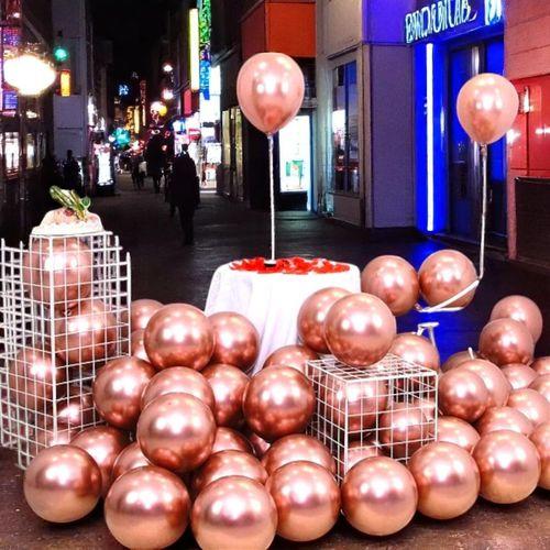 25 ADET ROSE GOLD KROM BALON PARLAK METALİK KROM ROSE GOLD BALON HELYUM GAZINA UÇAN BALONA UYGUNDUR