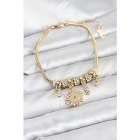 Kutup Yıldızı Model Charmlı Gold Renk Kadın Bileklik