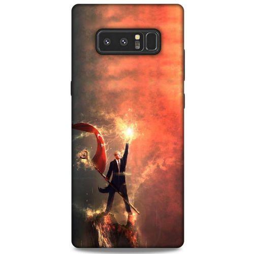 Samsung Galaxy Note 8 Kılıf Atatürk (44) Tough Armor Kılıf Alev Kırmızı