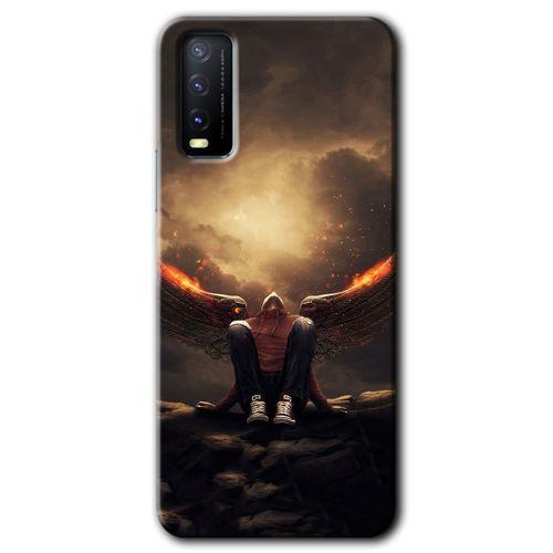 Vivo Y11s Kılıf HD Desen Baskılı Arka Kapak - Wings of Power + Kırılmaz Cam