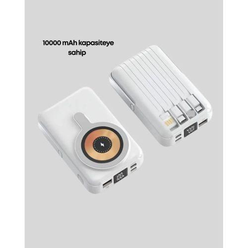 Lcd Göstergeli Manyetik Powerbank Type C Usb Girişli