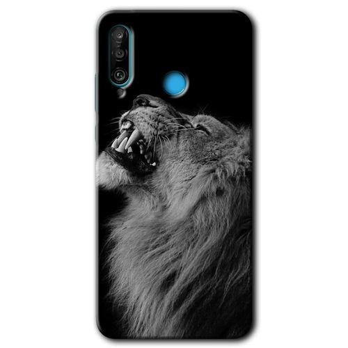 Huawei P30 Lite Kılıf HD Desen Baskılı Arka Kapak - Lion + Kırılmaz Cam