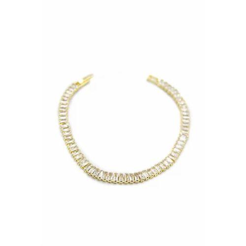 Baget Taşlı Su Yolu Bileklik - Altın