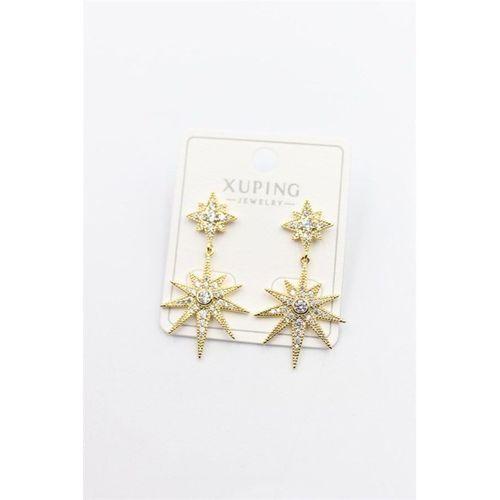 Taşlı Kutup Yıldızı Küpe - Altın