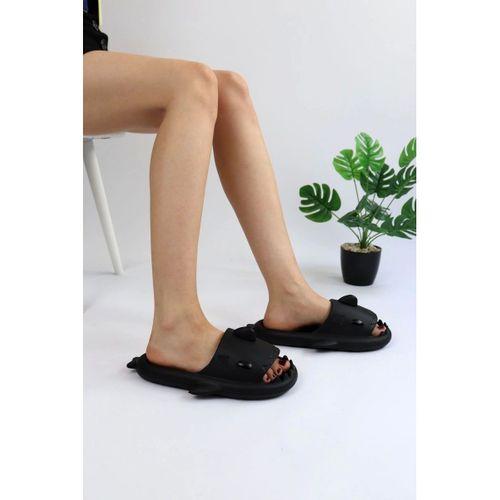 WG500 Köpekbalığı Siyah Unisex Tam Ortopedik Terlik Shark Slides