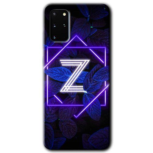MRCİLETİSİM MRCİLETİSİM Samsung Galaxy S20 Plus Kılıf HD Desen Baskılı Arka Kapak + Temperli Cam - Dark Neon Yaprak Z Harfi