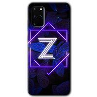 MRCİLETİSİM MRCİLETİSİM Samsung Galaxy S20 Plus Kılıf HD Desen Baskılı Arka Kapak + Temperli Cam - Dark Neon Yaprak Z Harfi