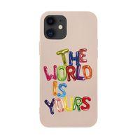 iPhone 12 The World Is Yours Desenli Premium Silikonlu Telefon Kılıfı