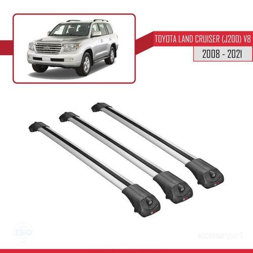 Toyota Land Cruiser (J200) V8 2008-2021 Arası ile uyumlu ACE-1 Ara Atkı Tavan Barı GRİ 3 ADET BAR