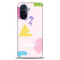 Huawei Nova Y70 Kılıf HD Baskılı Kılıf - Üçgen Kare + Tam Ekran Koruyucu