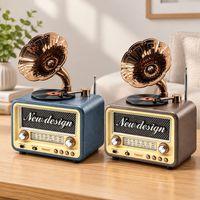 Retro Gramofon Radyo Bluetooth USB Şarjlı (AM/FM/SW)