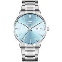 Slazenger SL.09.2561.2.02 Quartz Çelik Gri Mavi Kadran 43 mm Erkek Kol Saati