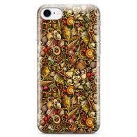 Apple iPhone 8 Kılıf Gastronomi Doodle Arka Kapak Koruma Desenli Full Koruyucu