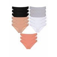 15 adet Süper Eko Set Likralı Kadın Slip Külot Siyah Ten Gri Beyaz Pudra