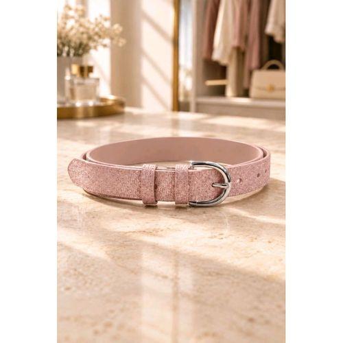 Parlak Işıltılı 110 cm Tokalı Kemer