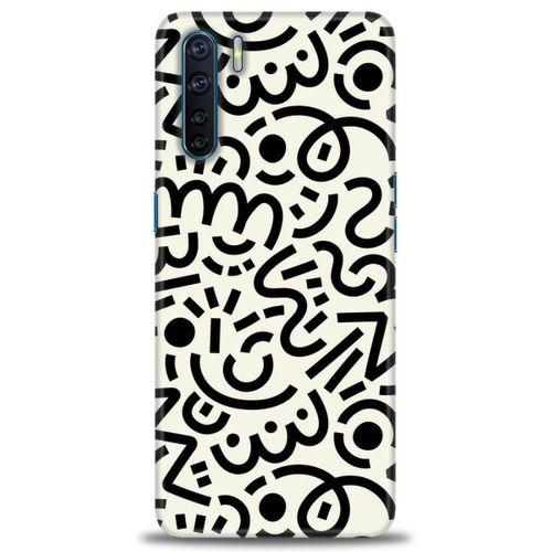 Oppo A91 / Reno 3 Kılıf HD Baskılı Kılıf - Siyah Beyaz + Tam Ekran Koruyucu