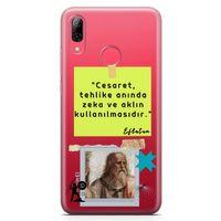 Huawei Y7 Prime 2019 Kılıf Caps Eflatun Arka Kapak Koruma Desenli Full Koruyucu