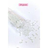 Dökme Cam Kum Boncuk (8/0) 3 mm - 20 Gram - İnci Beyaz - BNC145