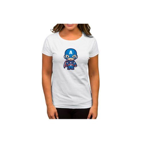 Captain America Animation Beyaz Kadın Tişört