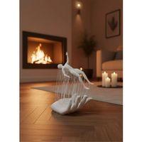 Dekoratif El Üzerinde İnsan Figürü Beyaz Minimal Sanatsal Biblo