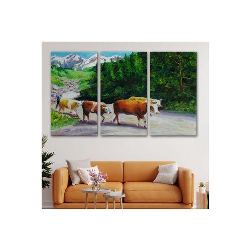 Otlayan Boğa Kanvas Duvar Tablosu-1183