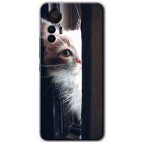 Potkal Hediye Fabrikası Xiaomi Mi 12 Lite HD Baskılı Kılıf + 9D Tam Ekran Koruyucu - Kedi Bakışı