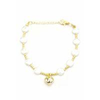 Kalp İnci Bileklik - Altın