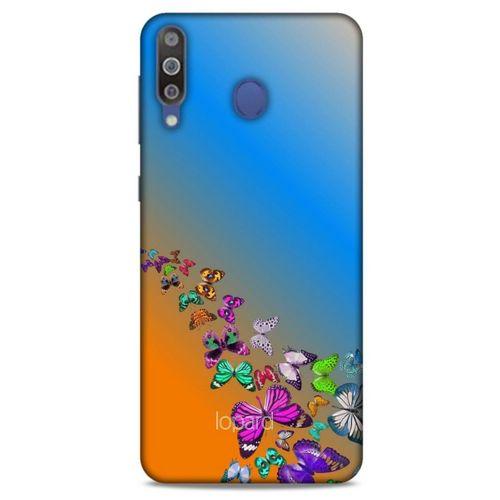 Samsung Galaxy M30 Kılıf Kelebek Etkisi (50) Shockproof Kılıf Bordo Pembe