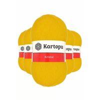 5 Adet Kristal Çift Katlı El Örgü Lif İpi Koyu Sarı K320