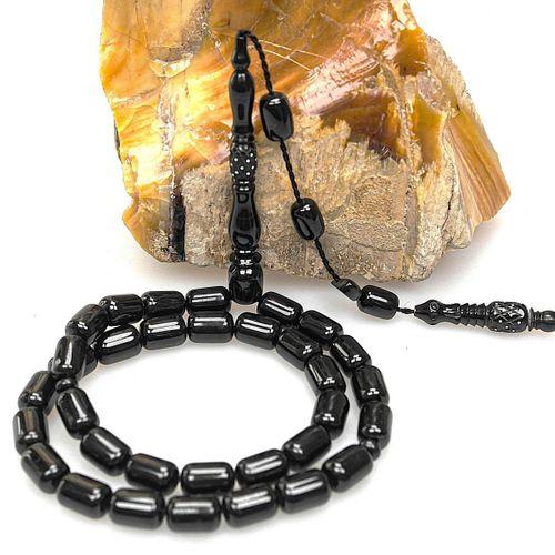 Oltu Taşı Oyma İmame  İşleme Sade Tespih