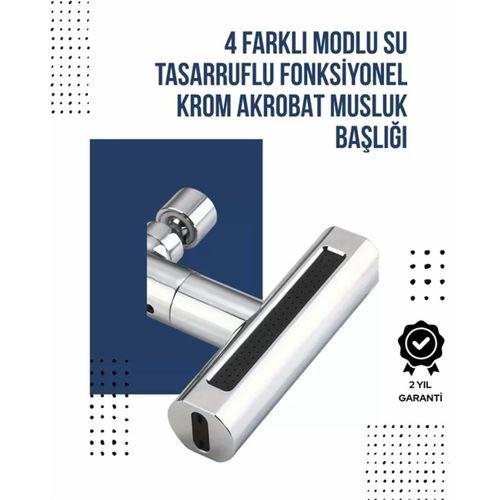 4 Modlu Musluk Başlığı | Şelale, Yağmur, Sprey, Köpük Akışı | Yüksek Basınç Performansı | Modern Tasarım