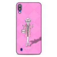 Samsung Galaxy M10 Kılıf FunnyMaX (21) Koruyucu Kapak Şeker Pembe Kedi