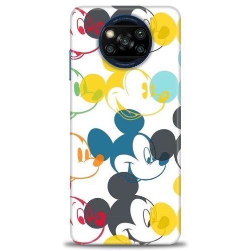 Xiaomi Poco X3 NFC Kılıf HD Baskılı Kılıf - Renkli Mickey Mouse + Tam Ekran Koruyucu