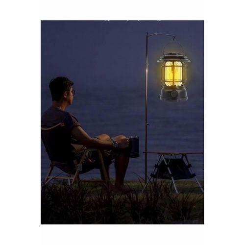 Usb Şarjlı Led Kamp Lambası - Bluetooth Müzik Çalar, El Feneri Ve Cep Telefonu Şarj Cihazı