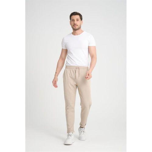 Premium Oxford Örme Regular Fit Duble Paça Erkek Pantolon- Bej