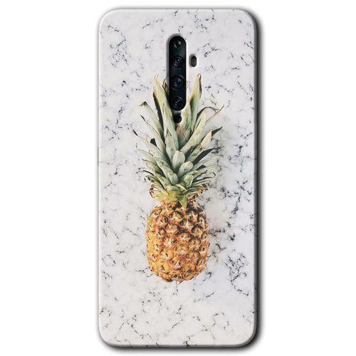 Oppo Reno 2z Kılıf HD Desen Baskılı Arka Kapak + Temperli Cam - Ananas